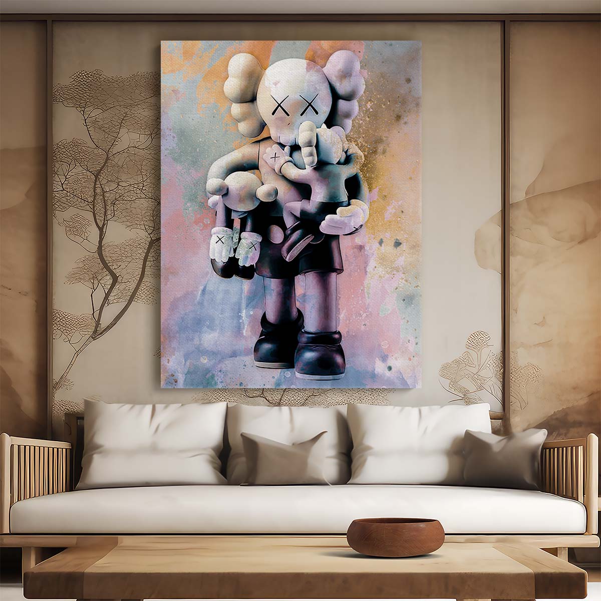 Kaws Family Wall Art by Luxuriance Designs. Made in USA.