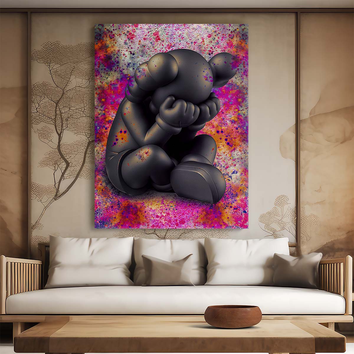 Kaws Separated Wall Art by Luxuriance Designs. Made in USA.