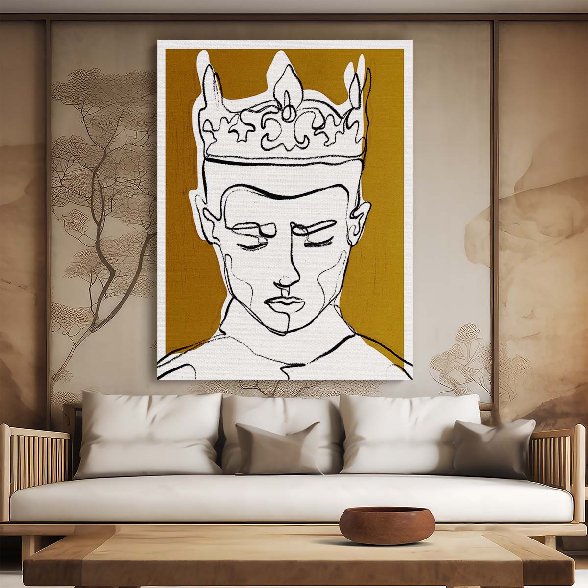 Royal King Prince Illustration, Treechild Line Art Drawing by Luxuriance Designs, made in USA