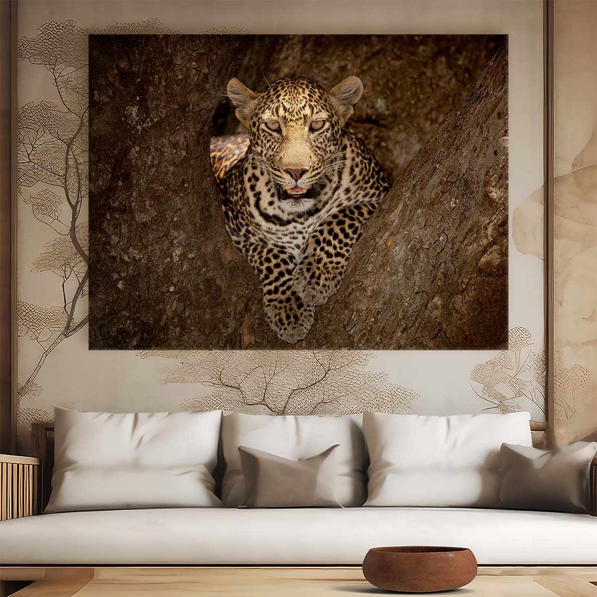 Masai Mara Leopard Camouflage Safari Wall Art by Luxuriance Designs. Made in USA.