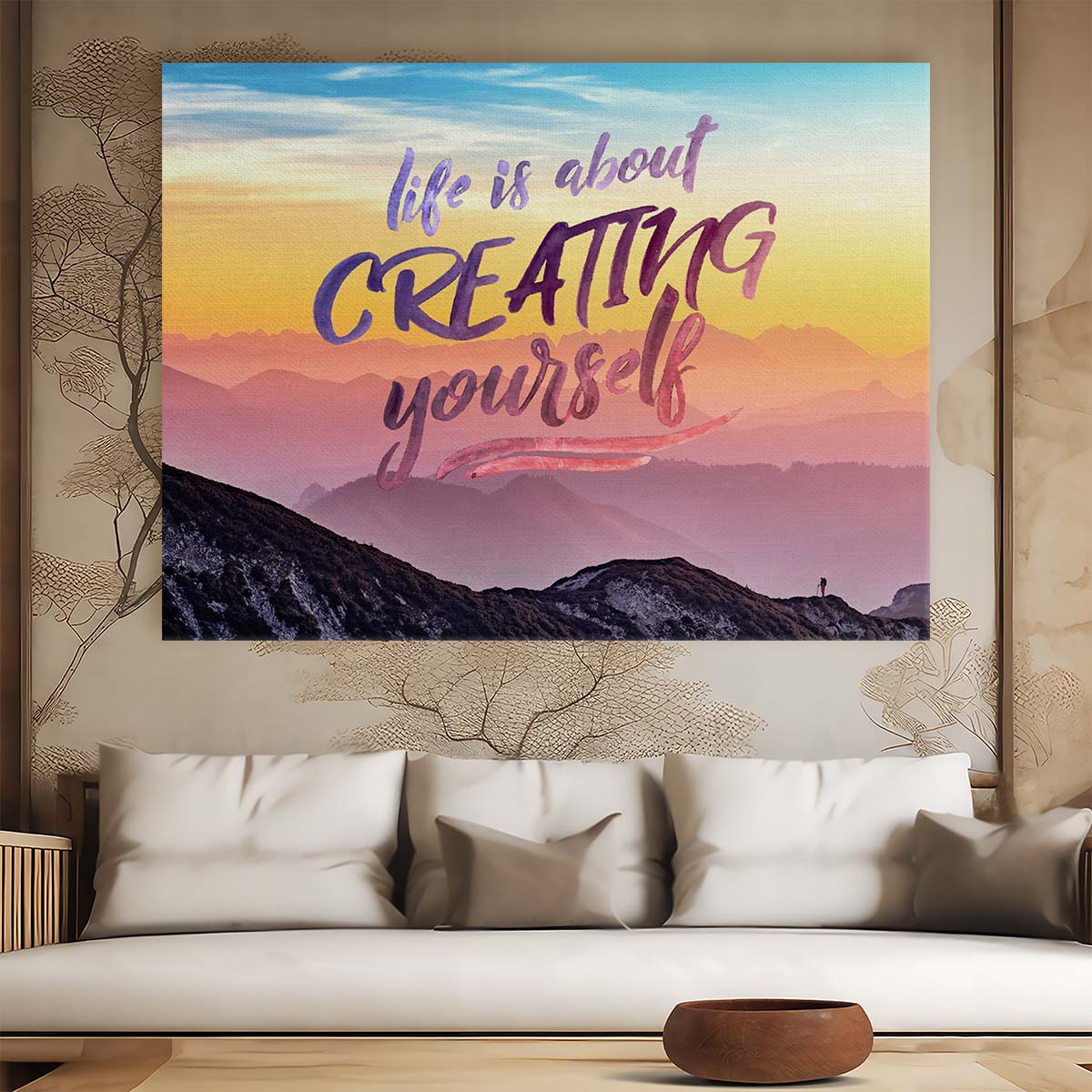 Life Is About Creating Yourself Wall Art by Luxuriance Designs. Made in USA.