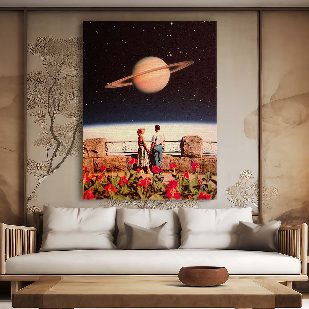 Romantic Space Adventure Digital Collage Art by Taudalpoi by Luxuriance Designs, made in USA