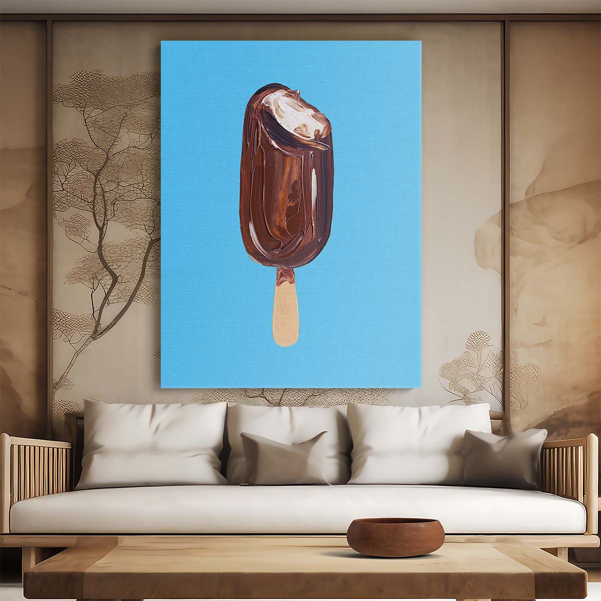 Colourful Magnum Ice Cream Illustration for Kitchen Wall Art by Luxuriance Designs, made in USA