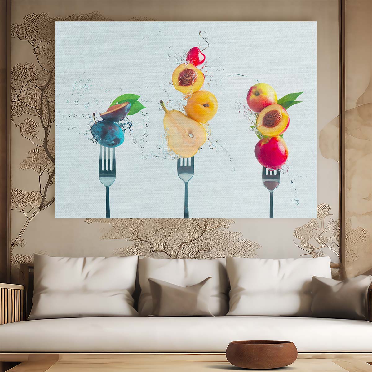 Fresh Summer Fruit Splash Vibrant Kitchen Art Photography Wall Art