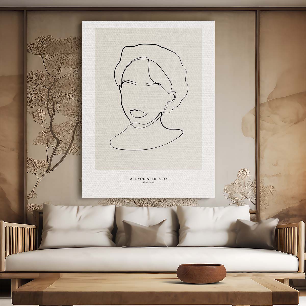 NKTN's Motivational Woman Line Art Portrait Illustration with Quotes by Luxuriance Designs, made in USA