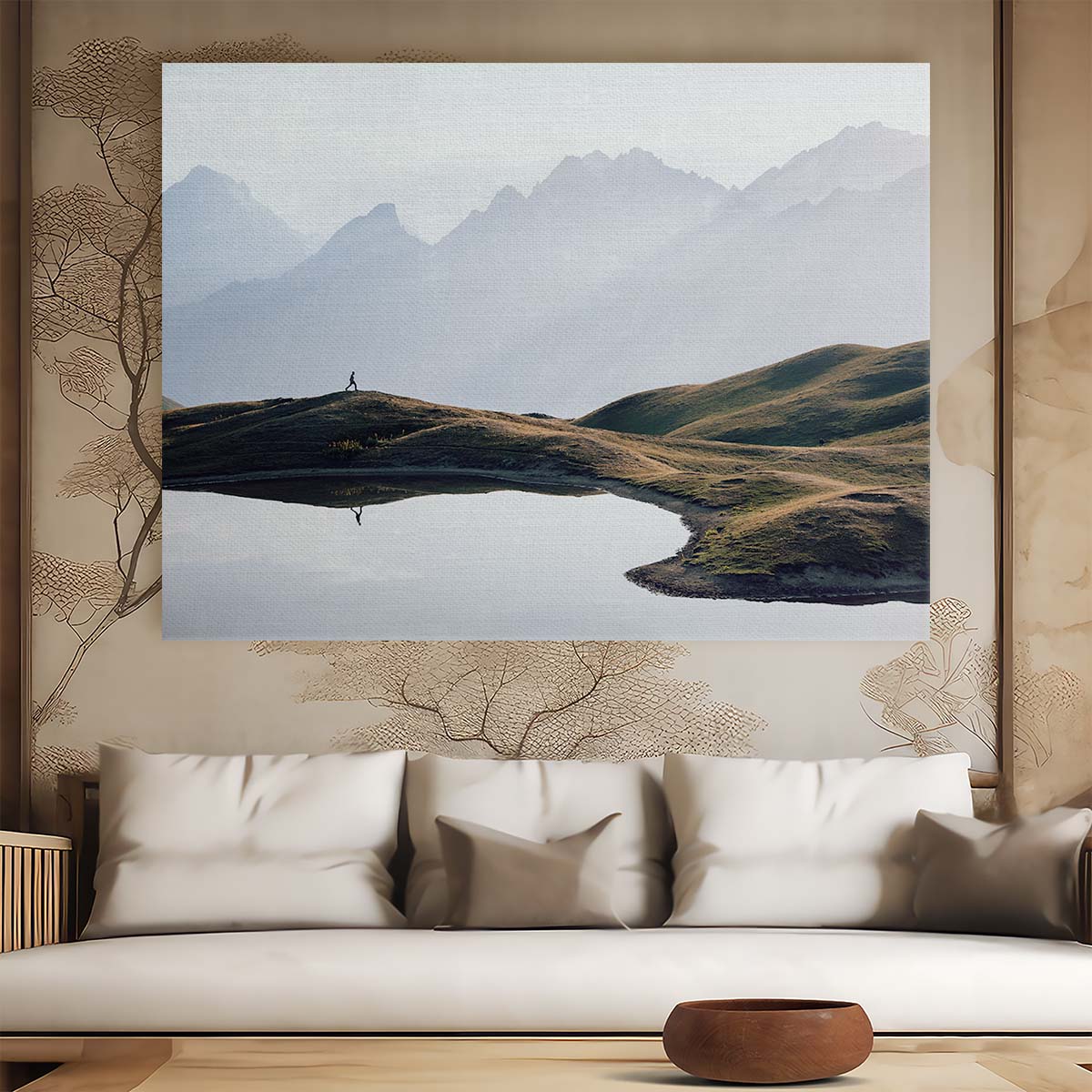 Serene Sunrise Over Koruldi Lakes Mountain Reflection Wall Art