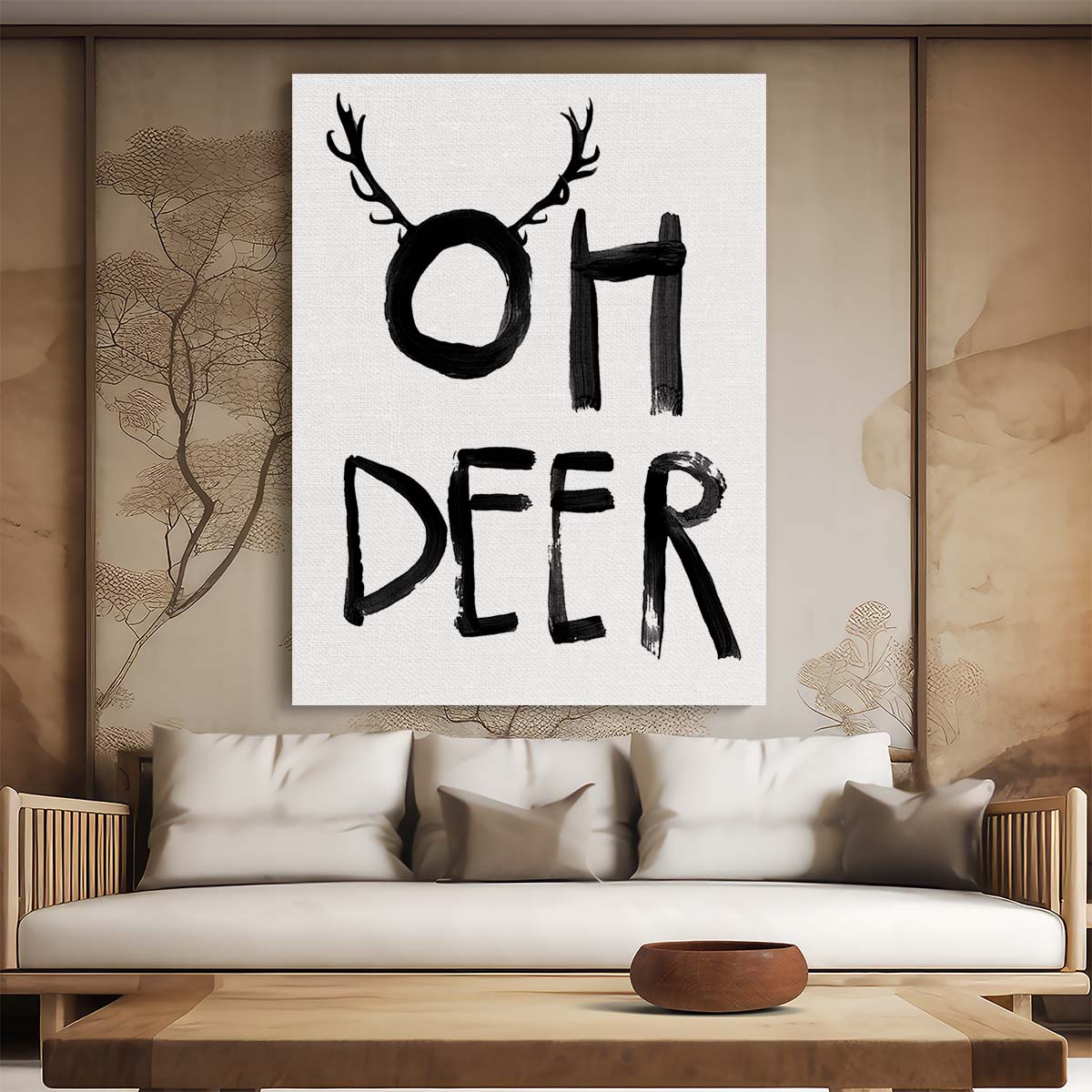 Minimalist Christmas Quote Illustration, Oh Deer by Treechild by Luxuriance Designs, made in USA