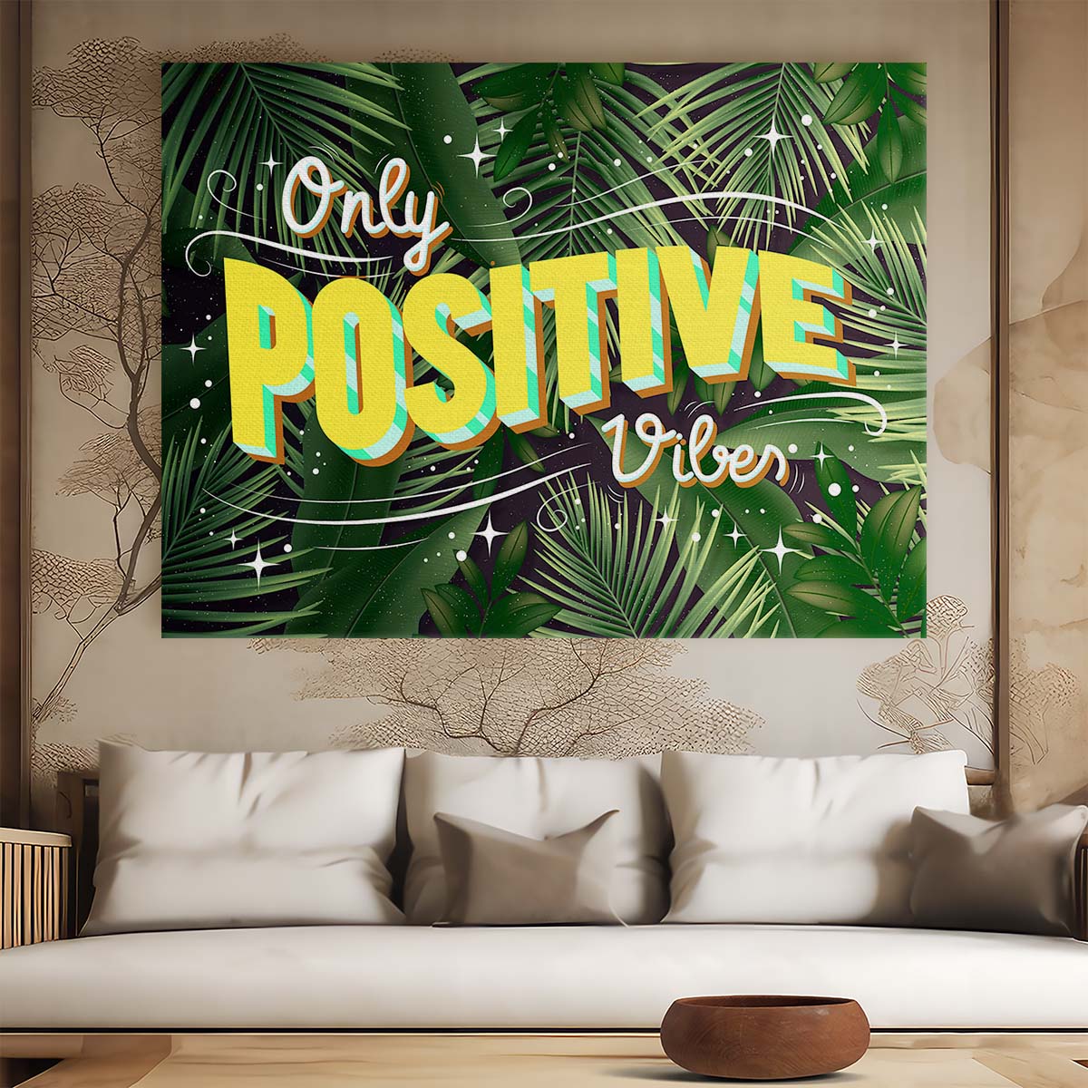 Only Positive Vibes Wall Art by Luxuriance Designs. Made in USA.