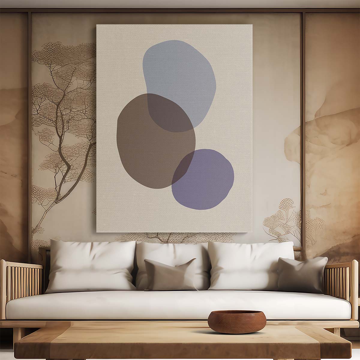 Minimalist Organic Geometry Abstract Illustration Wall Art by Luxuriance Designs, made in USA