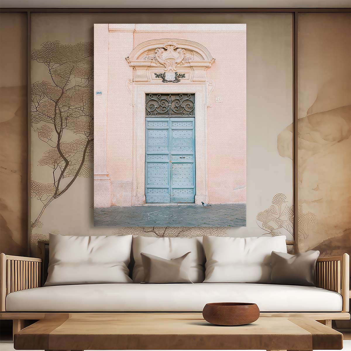 Old Ornate Door Architecture Photography, Rome Italy Wall Art by Luxuriance Designs, made in USA
