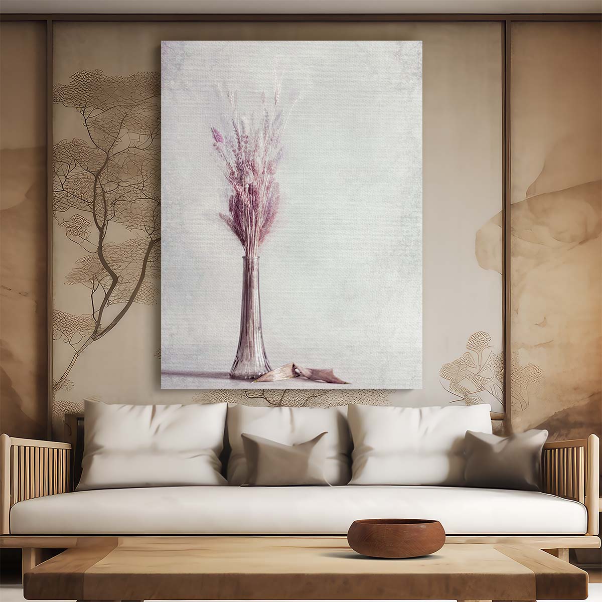 Botanical Photography Soft pink floral still life with creative double exposure by Luxuriance Designs, made in USA
