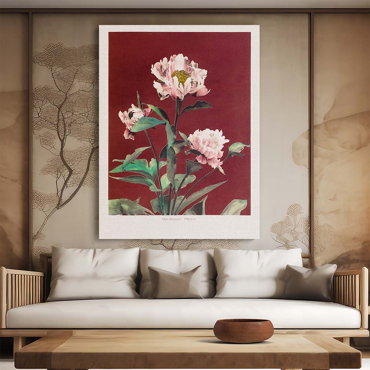 Vintage Japanese Peony Illustration by Master Artist Koson by Luxuriance Designs, made in USA