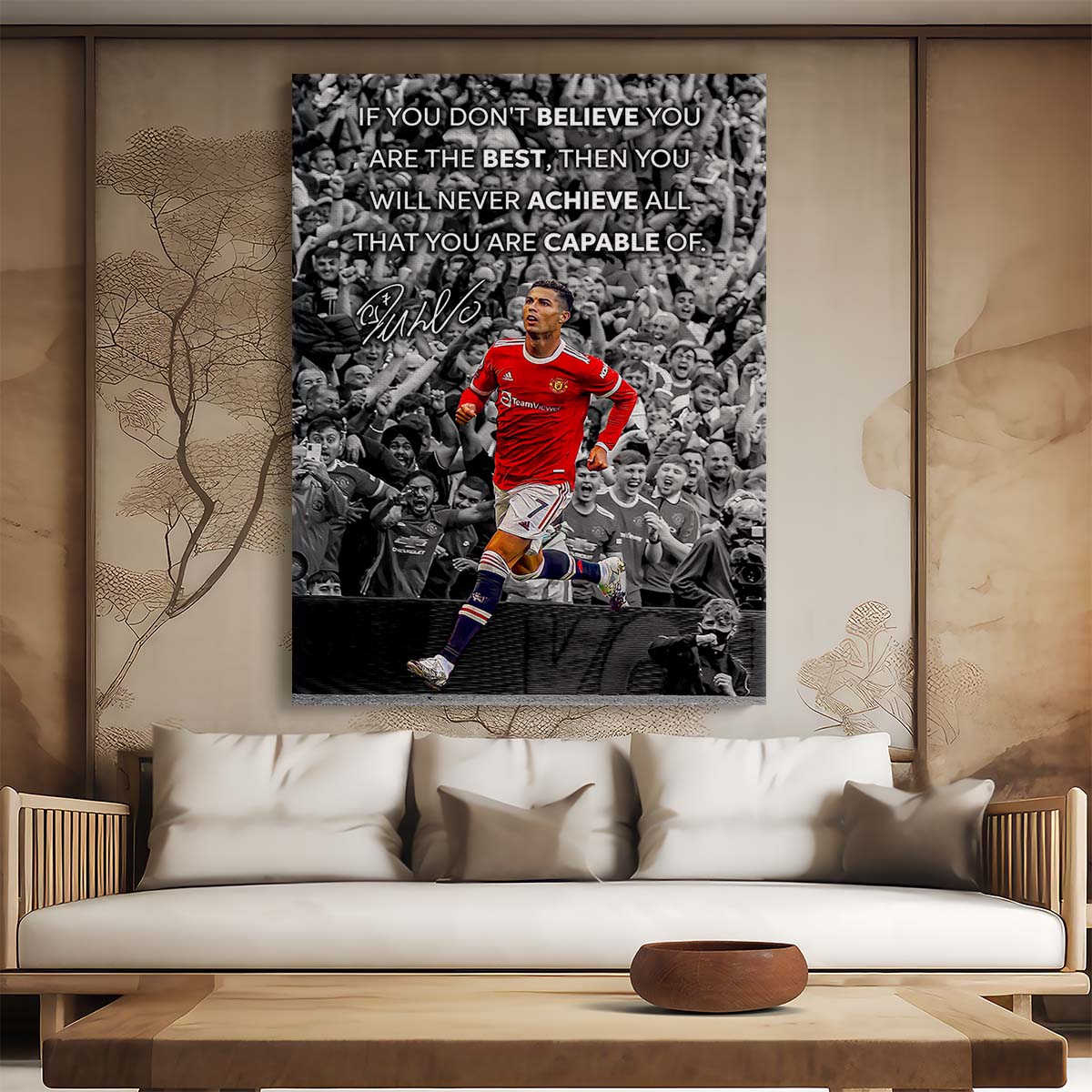 Ronaldo Believe in Yourself Wall Art by Luxuriance Designs. Made in USA.