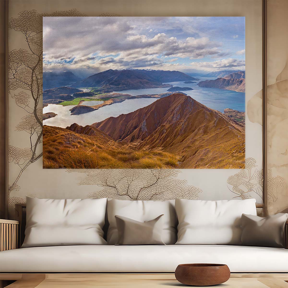 Roy's Peak Panoramic New Zealand Landscape Wall Art by Luxuriance Designs. Made in USA.