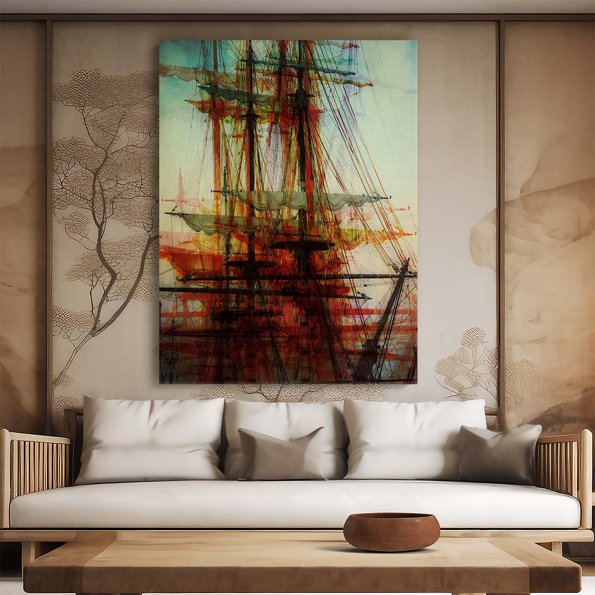 Vintage Nautical Photography Art - Abstract Sailing Boat, California by Luxuriance Designs, made in USA