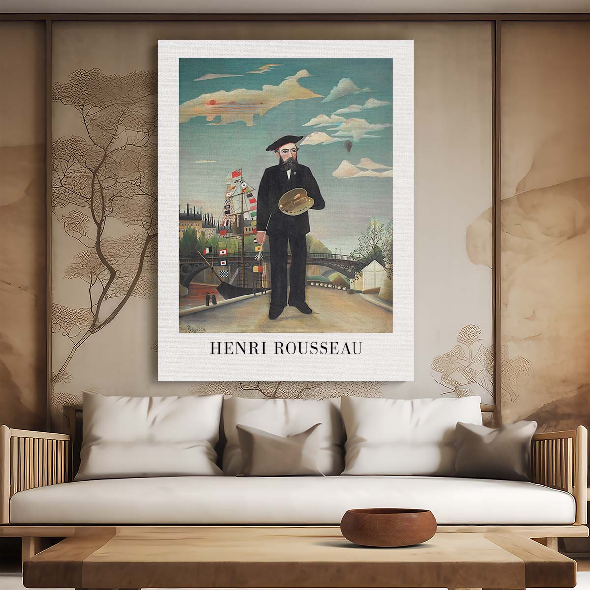 Henri Rousseau 1890 Self-Portrait, Acrylic Painted Poster by Luxuriance Designs, made in USA