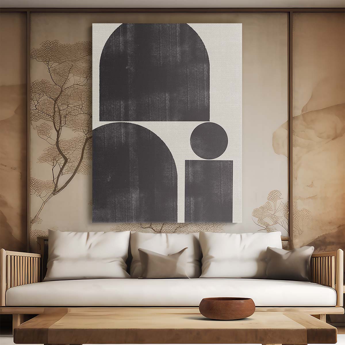 Abstract Geometric Illustration Art, Shape Study No1 by MIUUS Studio by Luxuriance Designs, made in USA