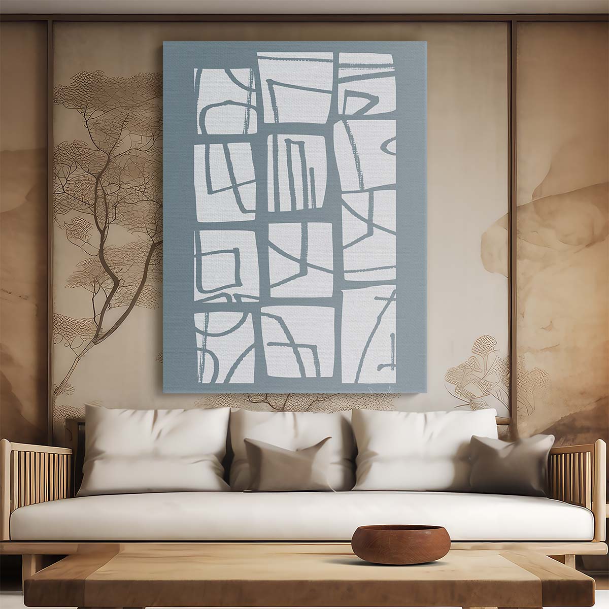 Dan Hobday's Minimalistic Abstract Geometric Illustration - Contemporary Painted Shapes by Luxuriance Designs, made in USA