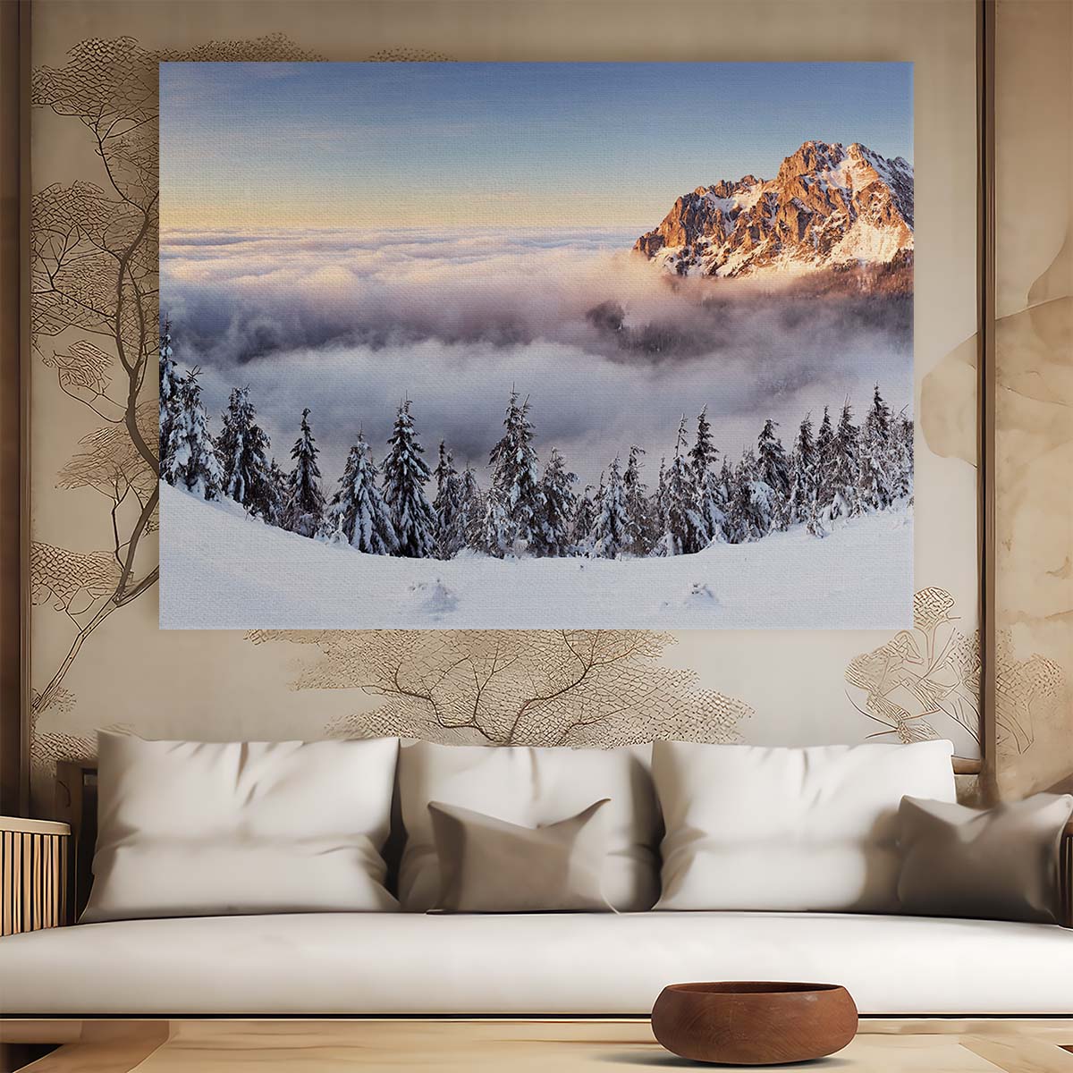 Majestic Mala Fatra Snow Peaks Panoramic Wall Art by Luxuriance Designs. Made in USA.