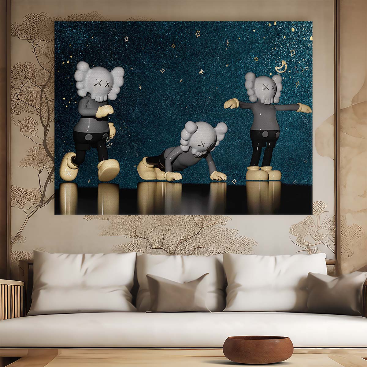 Starry Kaws Wall Art by Luxuriance Designs. Made in USA.