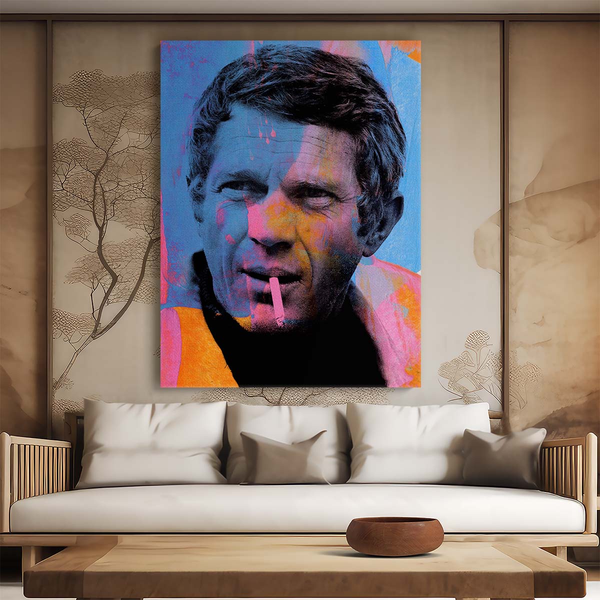 Steve McQueen Bright Colors Wall Art by Luxuriance Designs. Made in USA.