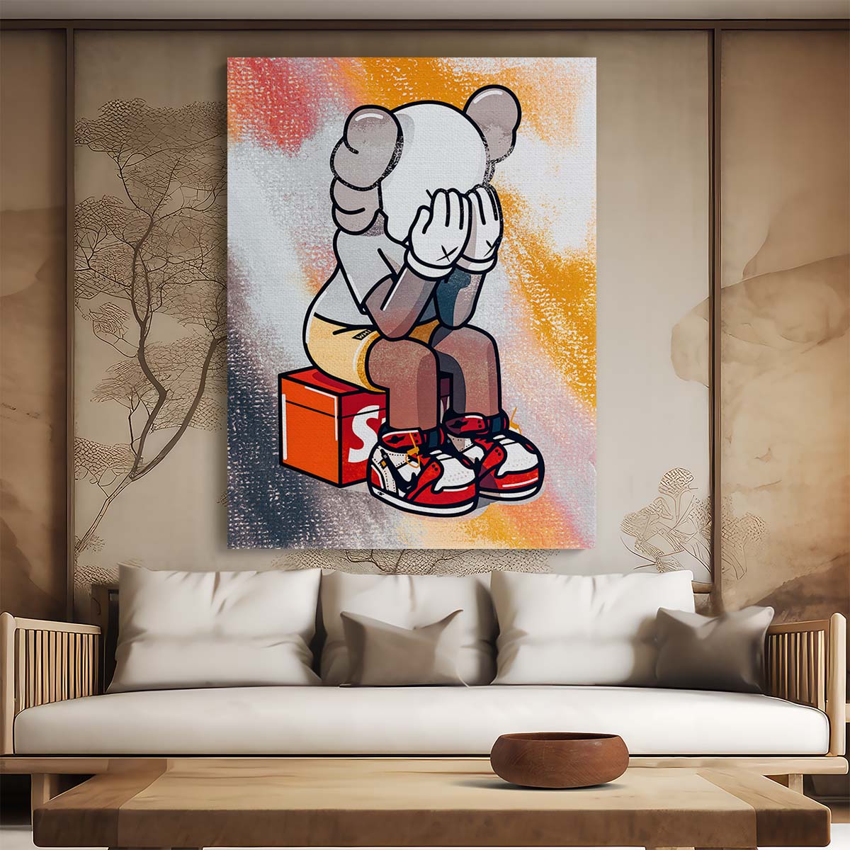 Supreme Kaws Cartoon Wall Art by Luxuriance Designs. Made in USA.