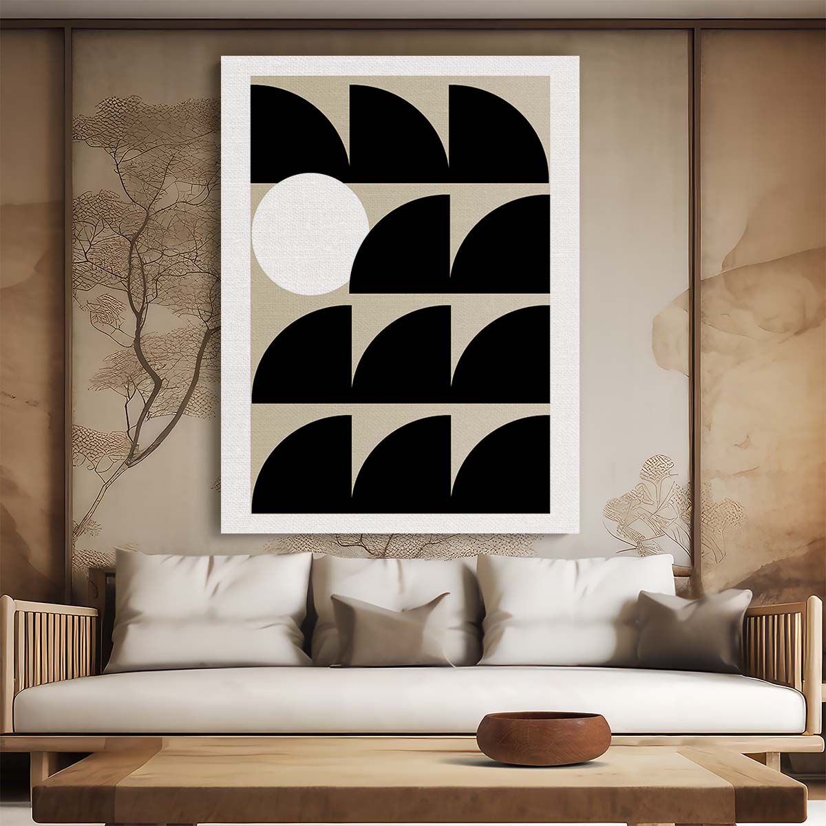 Frances Collett Abstract Circle Wave Surfing Illustration Wall Art by Luxuriance Designs, made in USA
