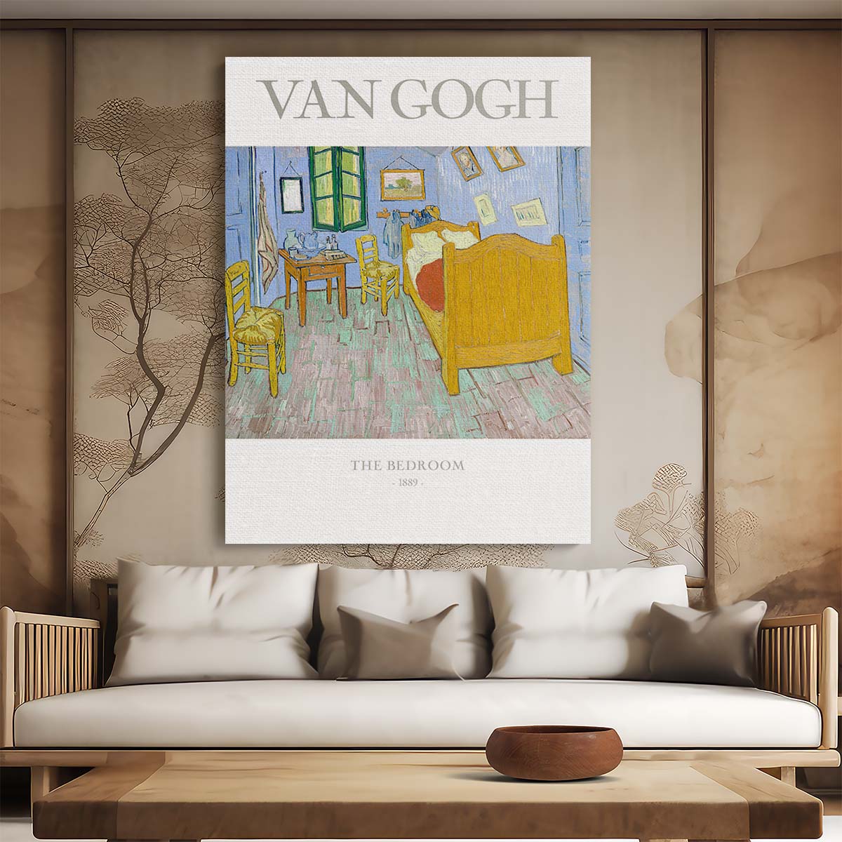 Van Gogh's Master Oil Painting 'The Bedroom' 1889 - Acrylic Blue Wall Art by Luxuriance Designs, made in USA