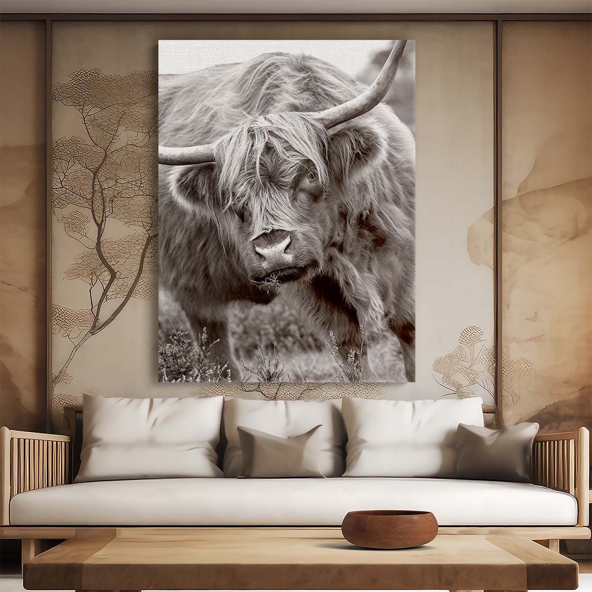 Highland Bull Close-Up Photography Wall Art by Jacky Parker by Luxuriance Designs, made in USA