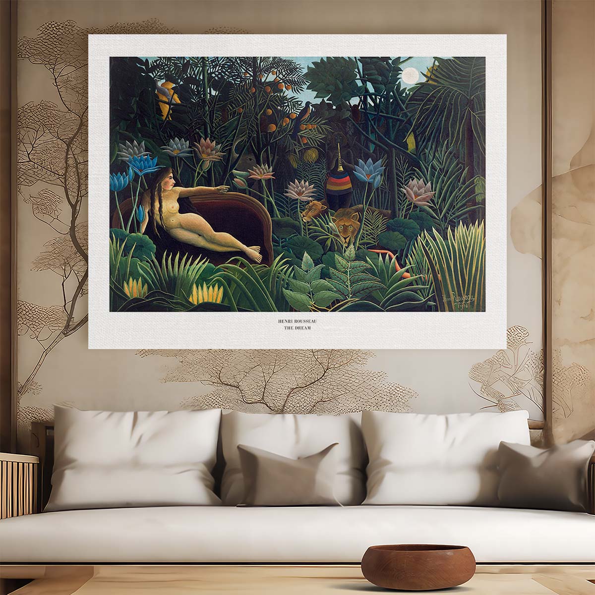 Henri Rousseau's Dreamy Forest Landscape Acrylic Wall Art by Luxuriance Designs. Made in USA.