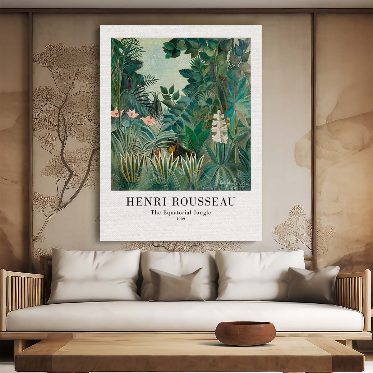 Exotic Tropical Jungle Acrylic Painting by Master Artist Henri Rousseau by Luxuriance Designs, made in USA