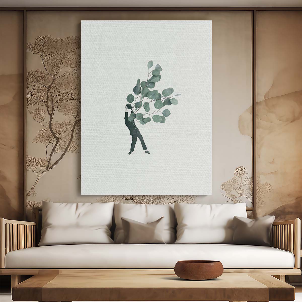 Mid-Century Surrealist Botanical Illustration - The Extravert by Maarten Leon by Luxuriance Designs, made in USA