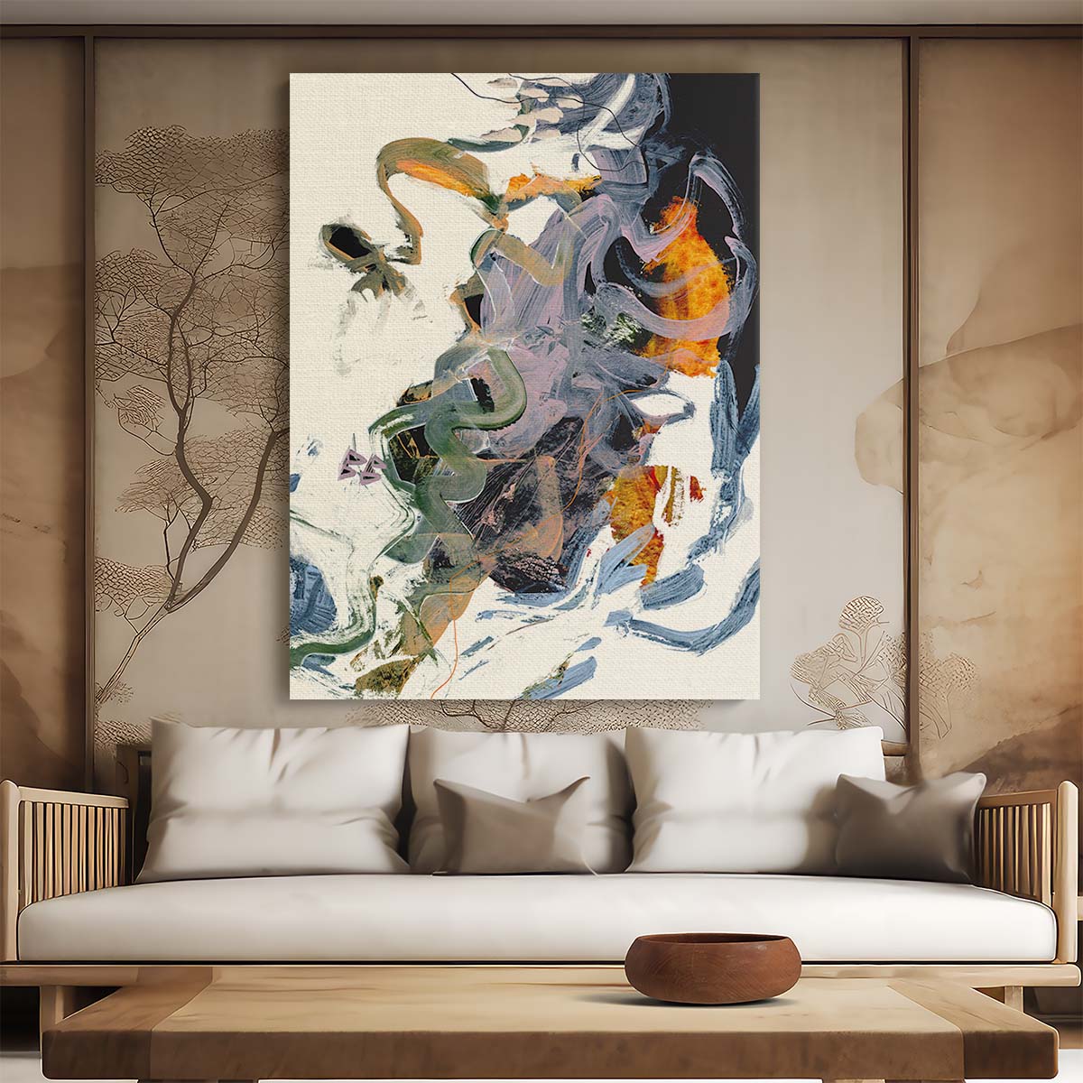 Colorful Abstract Acrylic Illustration Wall Art by Dan Hobday by Luxuriance Designs, made in USA