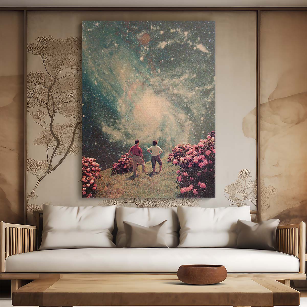 Surreal Starry Love Duo Digital Collage Art by Frank Moth by Luxuriance Designs, made in USA