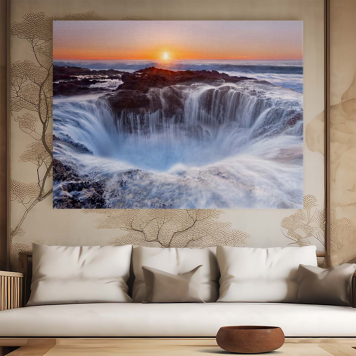 Thor's Well Oregon Silky Sunset Seascape Photography Wall Art