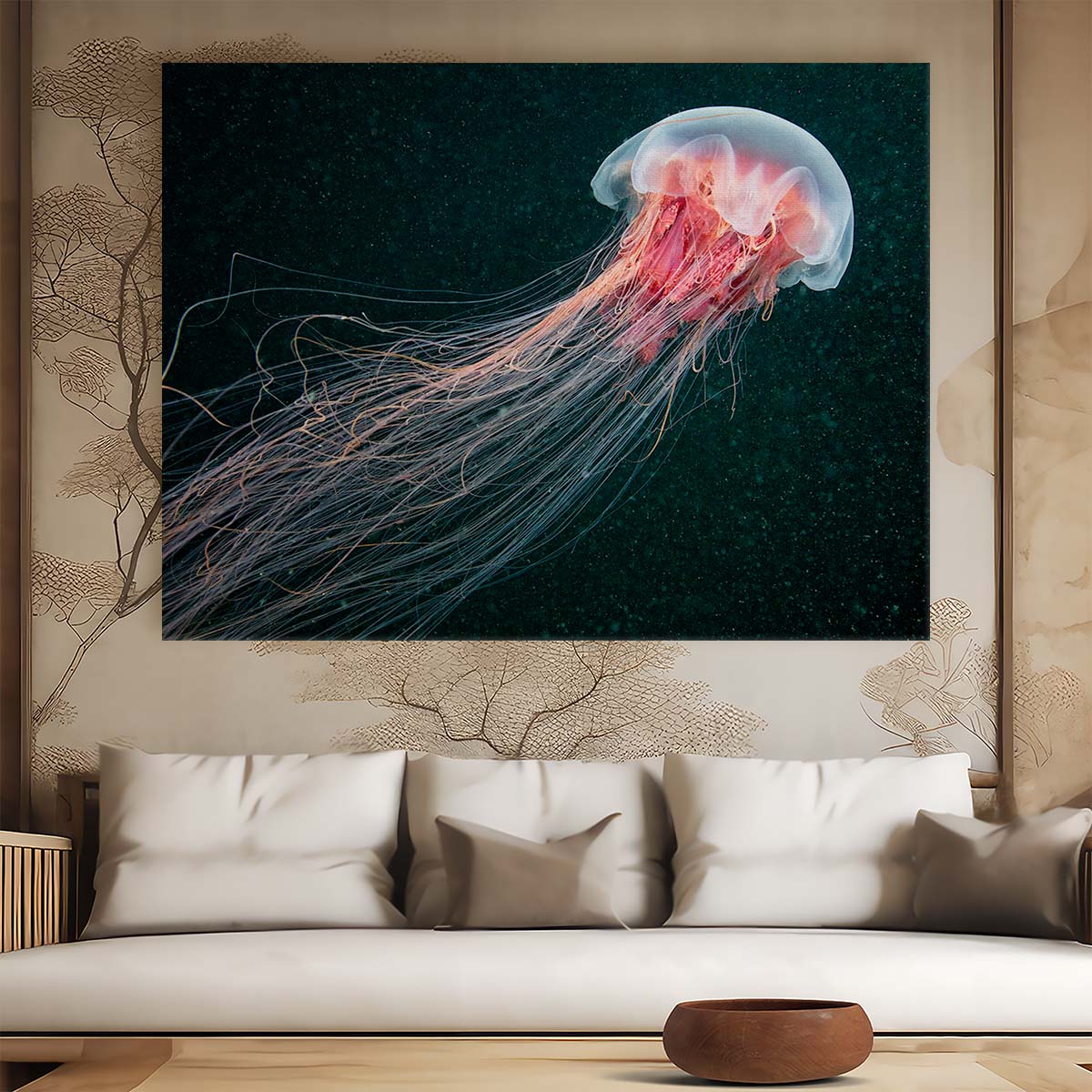 Colorful Deep Sea Jellyfish Universe Wall Art by Luxuriance Designs. Made in USA.