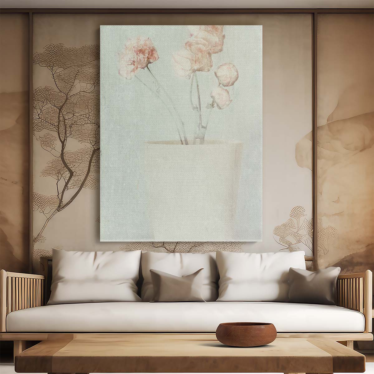 Vintage Pink Rose Floral Photography, Textured Oil Painting Art by Luxuriance Designs, made in USA