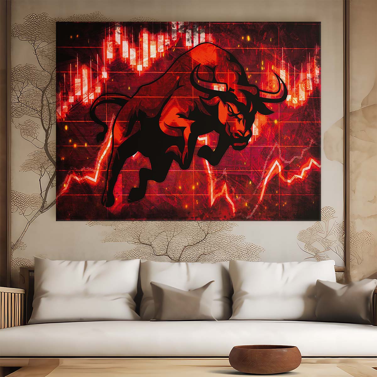WallStreet Bull Wall Art by Luxuriance Designs. Made in USA.