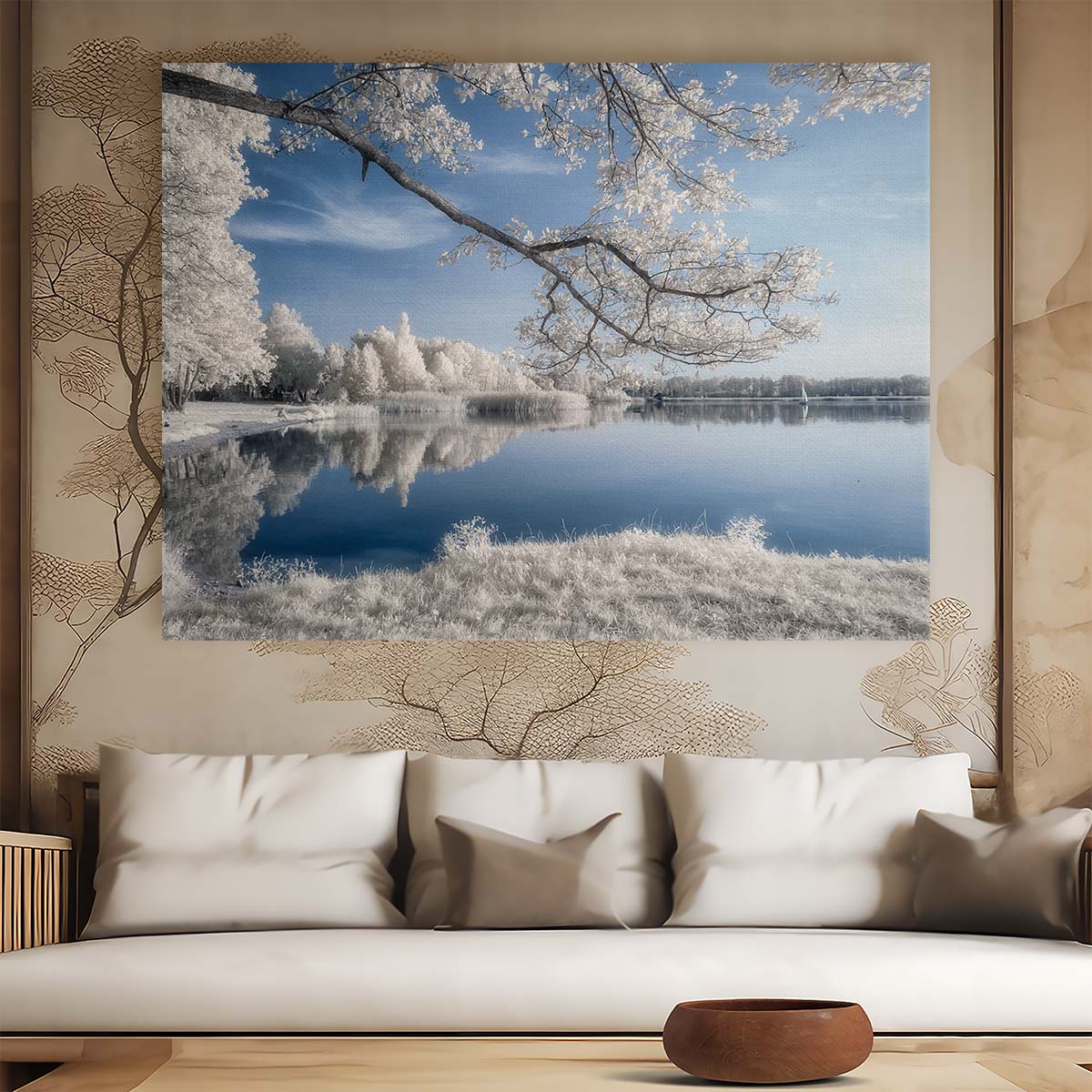 Serene Zdworskie Lake Reflection Wall Art by Luxuriance Designs. Made in USA.