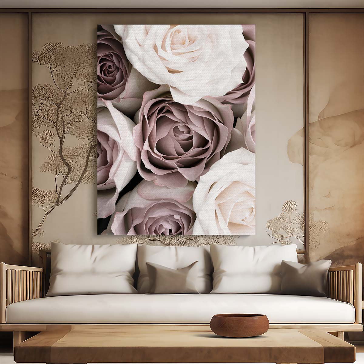 Botanical Still Life Photography Blossoming Pink Rose Flowers by Luxuriance Designs, made in USA