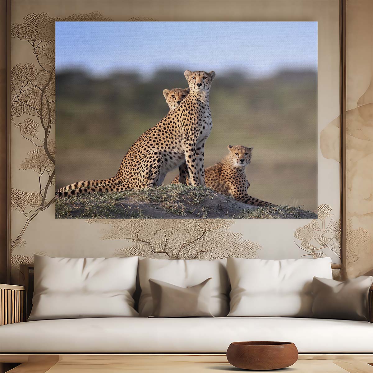 Savannah Cheetah Family Love & Protection Wall Art by Luxuriance Designs. Made in USA.