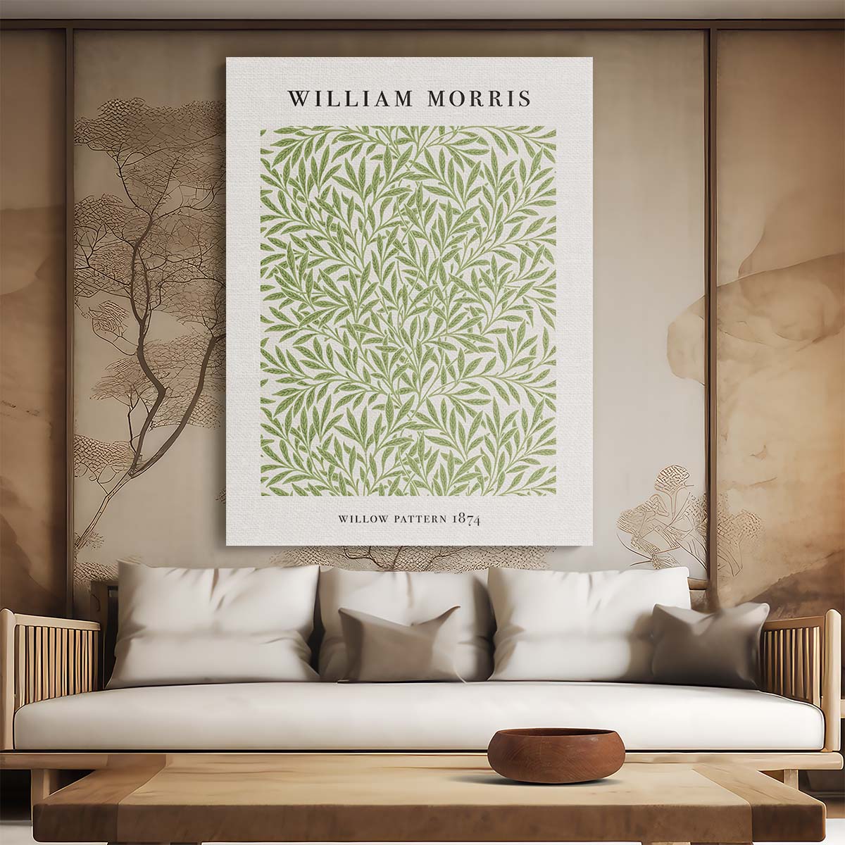Vintage William Morris Willow Pattern Floral Illustration Poster by Luxuriance Designs, made in USA