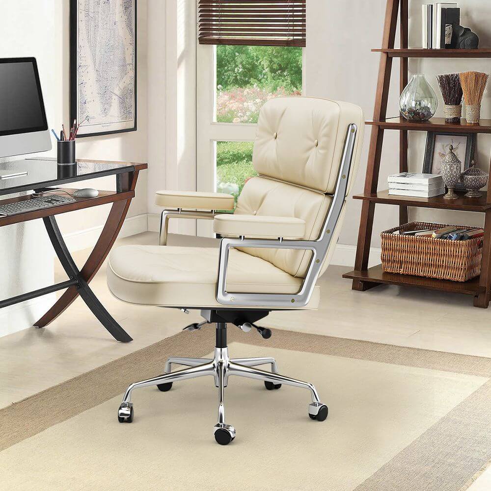 Luxuriance Designs - Eames Executive Office Chair Replica - White Color - Real Leather - Review