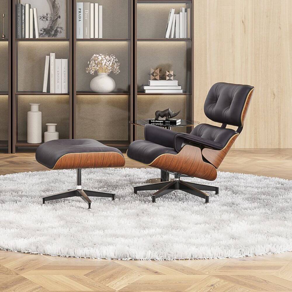 Luxuriance Designs - Eames Lounge Chair and Ottoman Replica (Premium Tall Version) - Walnut Black - Review