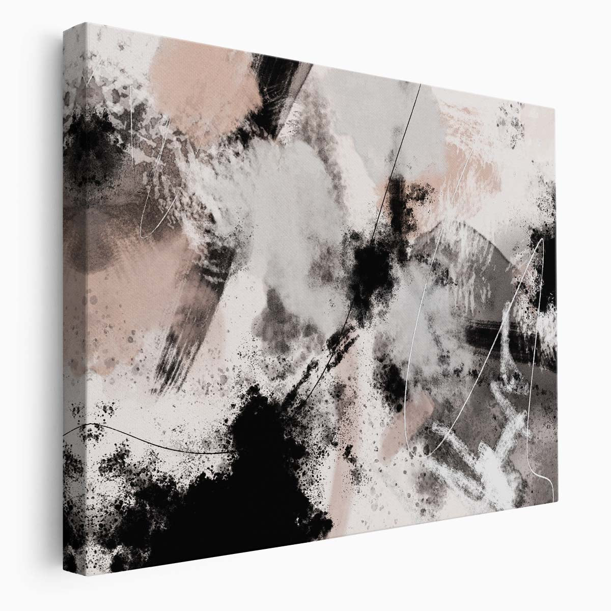 Color Splash Abstract Geometric Canvas Painting Wall Art by Luxuriance Designs. Made in USA.