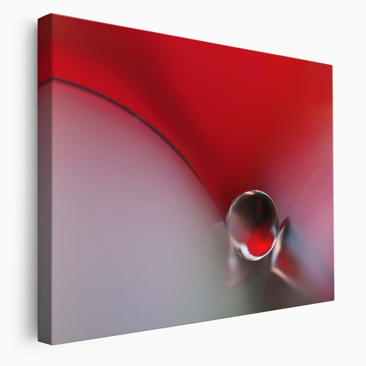 Red Pearl Droplet Macro Abstraction Wall Art by Luxuriance Designs. Made in USA.
