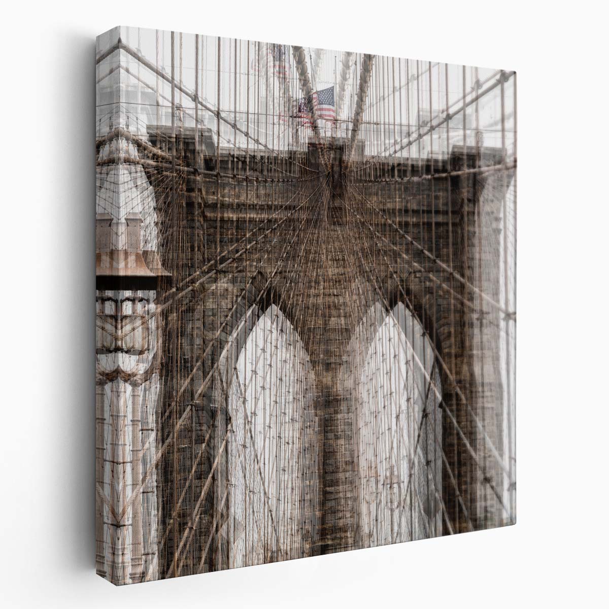 Iconic Brooklyn Bridge NYC USA Landmark Photography Wall Art by Luxuriance Designs. Made in USA.
