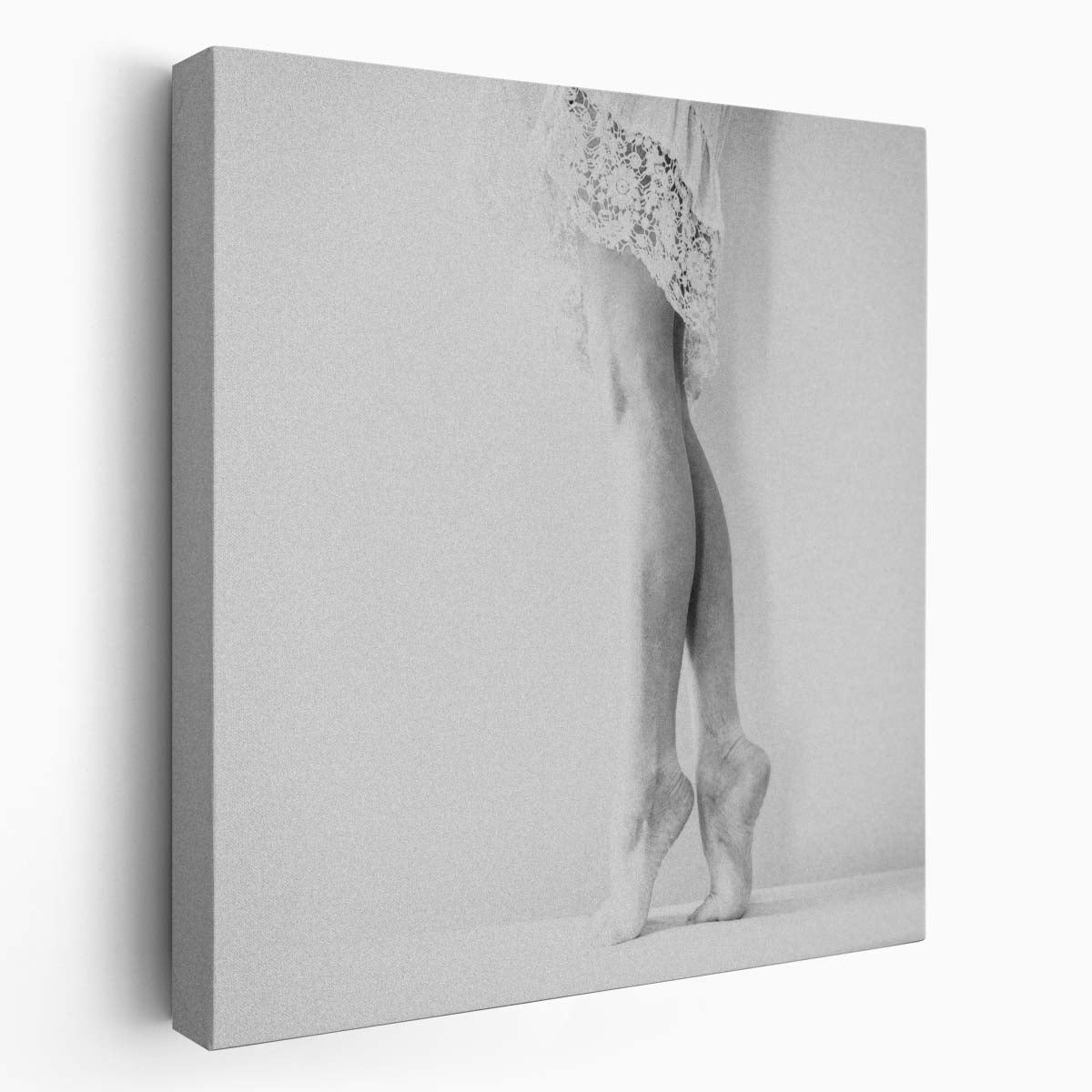 Delicate Monochrome Portrait of a Ballerina in Lace, Netherlands Wall Art by Luxuriance Designs. Made in USA.