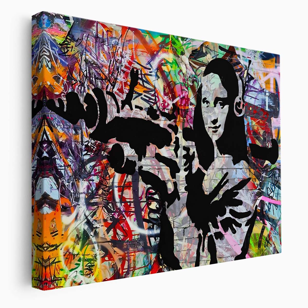 Banksy Mona Lisa with RPG Graffiti Wall Art by Luxuriance Designs. Made in USA.
