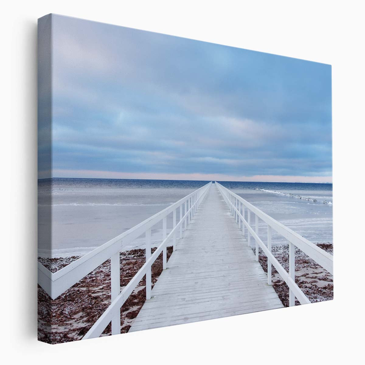 Malmo Pier Seascape Coastal Bridge Wall Art by Luxuriance Designs. Made in USA.